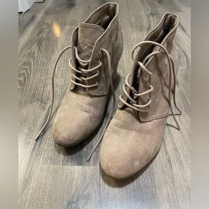 Women’s Taupe Suede Booties